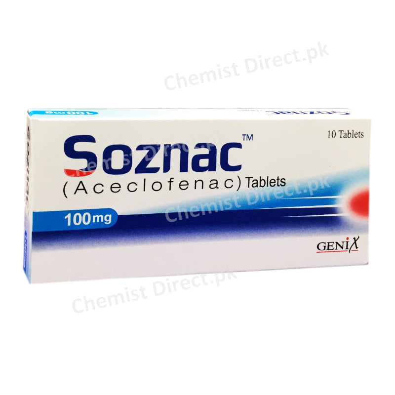 Soznac 100mg Tablet Genix Pharma Aceclofenac