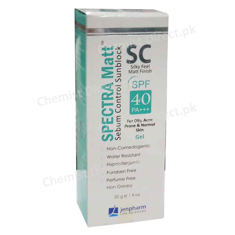 Spectra Matt SC SPF 40 Gel 30g JenPharm Life Sciences Sun Block