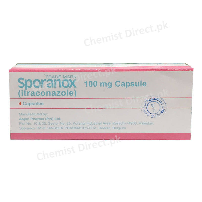 Sporanox 100mg Capsule Aspin Pharma Formerly Janssen Cilag Anti Fungal Itraconazole