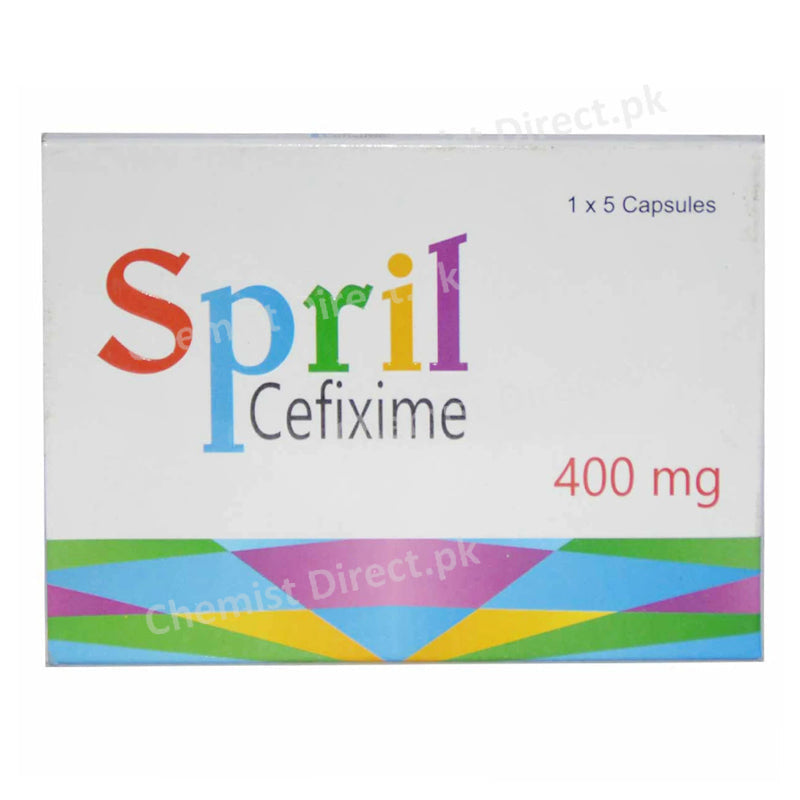 Spril 400mg Capsule Mass Pharma Cephalosporin Antibiotic Cefixime