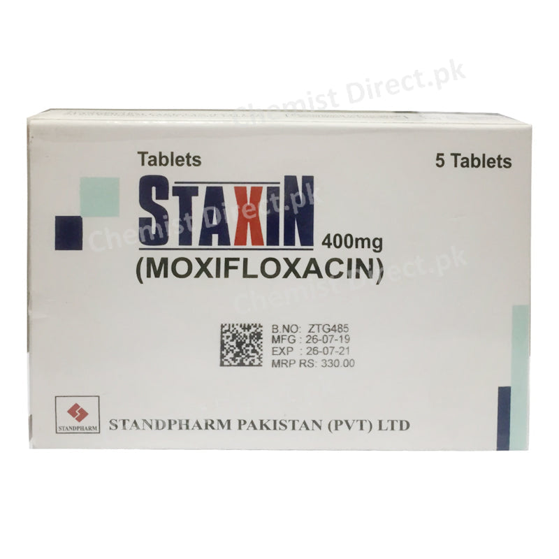 Staxin 400mg Tablet Standpharm Pvt_ Ltd Quinolones Anti Bacterial Moxifloxacin