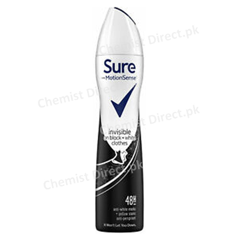 Sure Invisible Blackand white Body Spray 250ml jpg