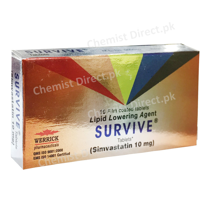 Survive 10mg Tablet Werrick Pharmaceuticals Statins Simvastatin