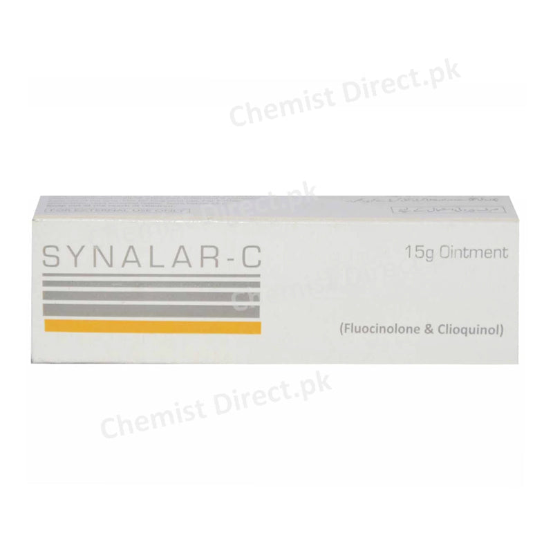 Synalar-C 15g Ointment Anti-Bacterial + Corticosteroid Fluocinolone & Clioquinol Pharma Health
