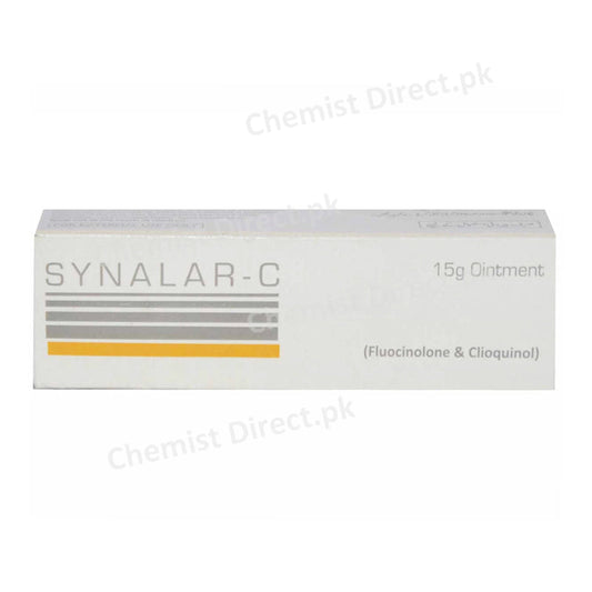 Synalar-C 15g Ointment Anti-Bacterial + Corticosteroid Fluocinolone & Clioquinol Pharma Health