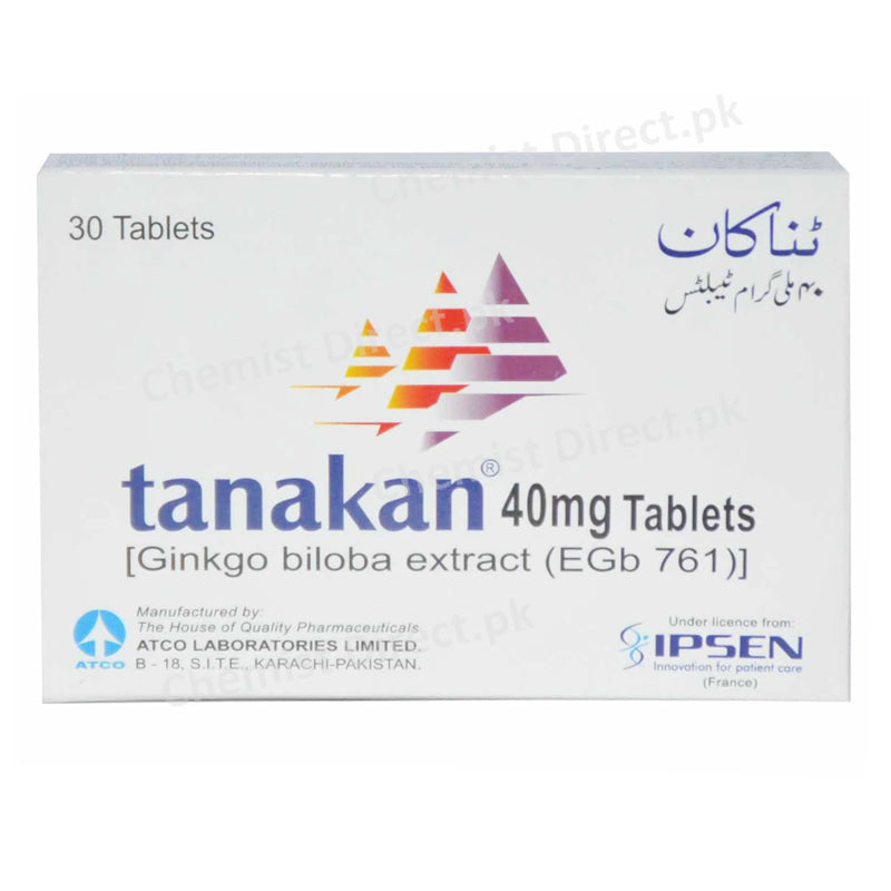 Tanakan 40mg Tablet Atco Laboratories Pvt_ Ltd Herbal Products Ginkgo Biloba Extract