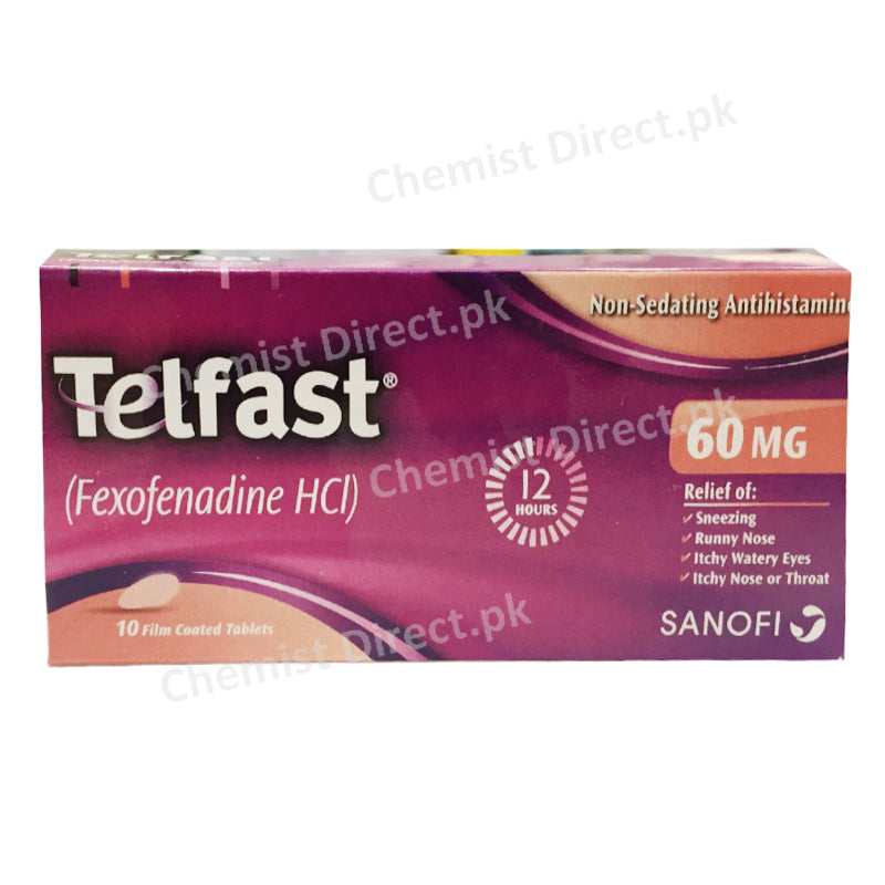 Telfast 60mg Tablet Fexofenadine HCl Anti-Histamine Sanofi Aventis