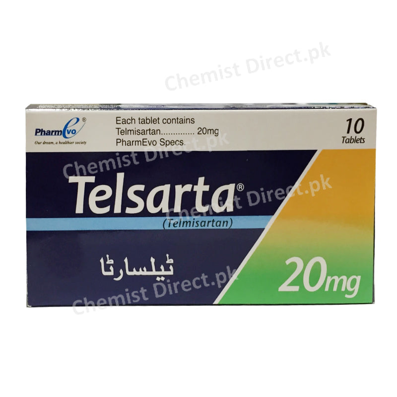Telsarta 20mg Tablet Telmisartan Anti-Hypertensive Pharmevo