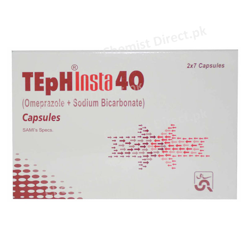 Teph Insta Capsule 40mg Sami Pharmaceuticals Pvt_ Ltd Anti Ulcerant Omeprazole 20mg_ Sodium Bicarbonate 1100mg