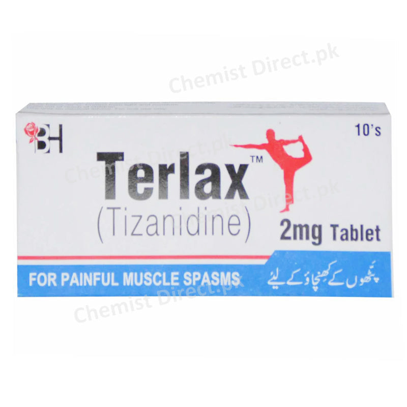 Terlax 2mg Tablet Tizanidine Muscle Relaxant Barrett Hodgson
