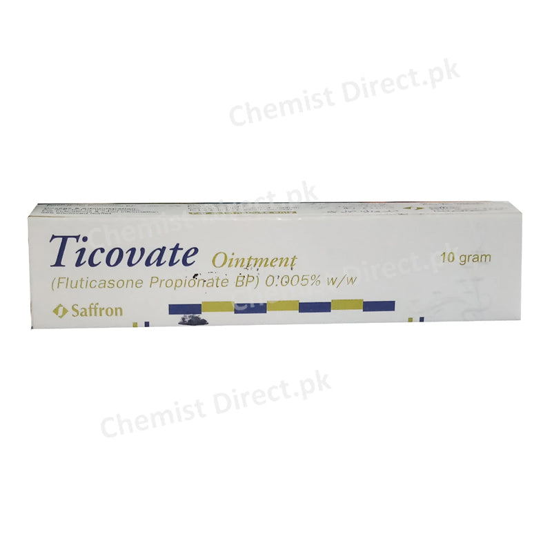 Ticovate Ointment 10G Saffron Pharmaceutical Corticosteroids Fluticasone Propionate 0.005