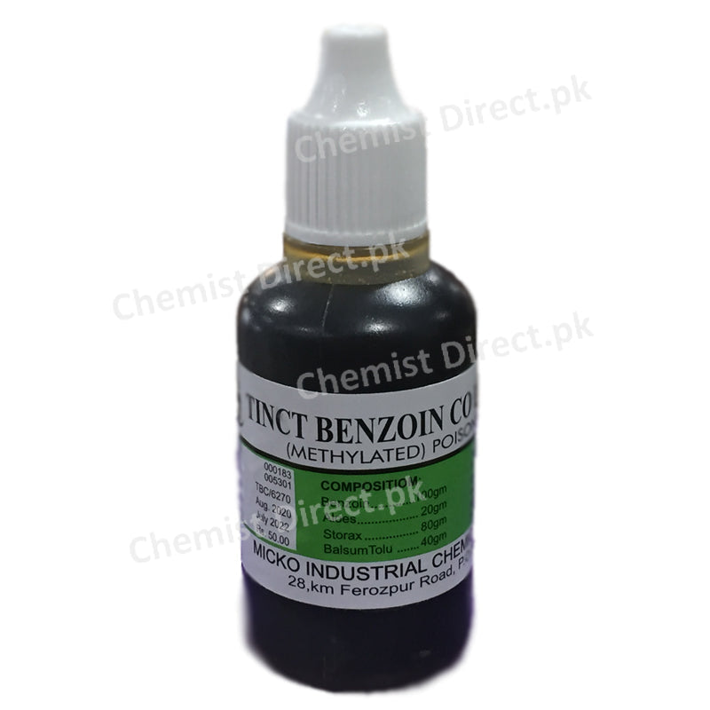Tinct Benzoin Co 30ml Karachi Chemical Industries Pvt Ltd Antiseptic Benzoin