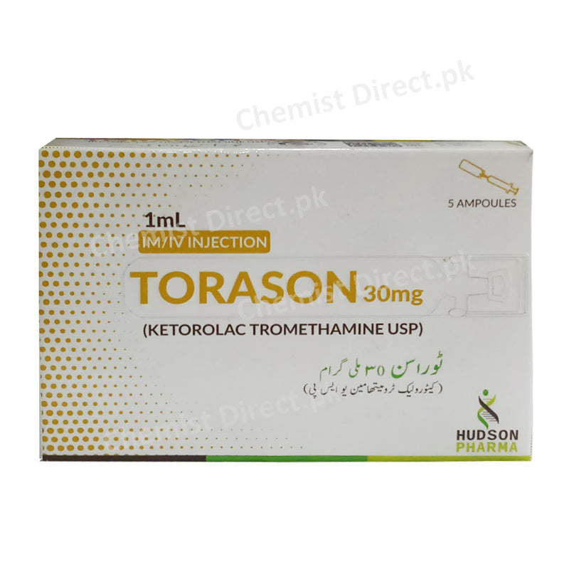 Torason 30mg Injection Ketorolac Tromethamine Nsaid Hudson Pharma