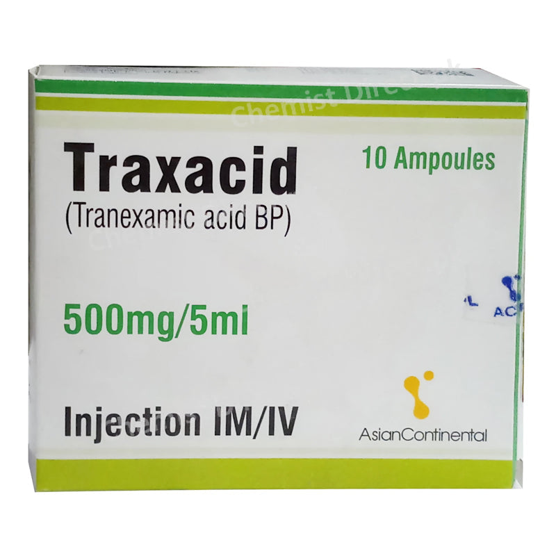 Traxacid 500mg 5ml Injection Hilton Pharma Pvt_ Ltd Anti Fibrinolytic Tranexamic Acid