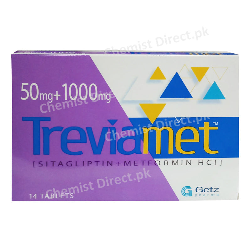 Trevia Met 50 1000mg Tablet Getz Pharma Pakistan Pvt_ Ltd Oral Hypoglycemic Oral Hypoglycemic