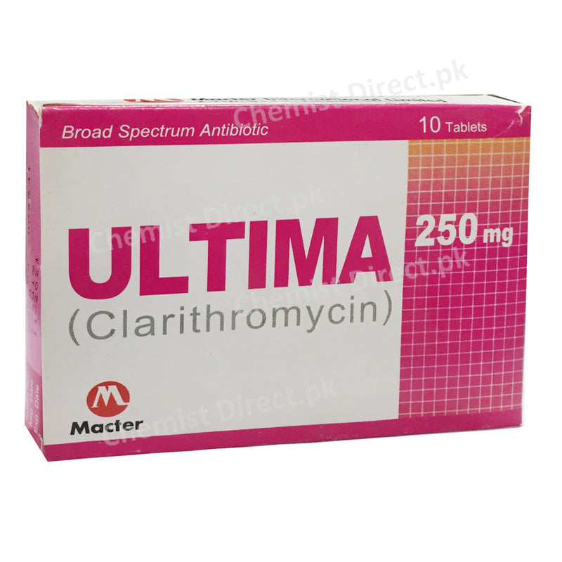 Ultima 250mg Tablet Macter Internationa Pvt Ltd Macrolide Anti Bacterial Clarithromycin