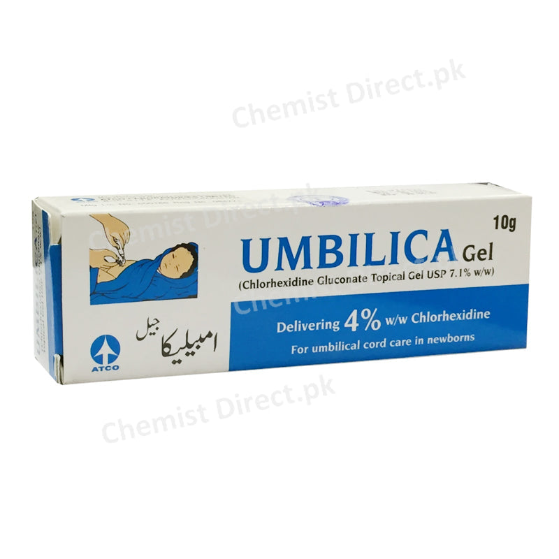 Umbilica Gel 10g Chlorhexidine Gluconate Topical Gel USP 7.1% Atco Laboratories