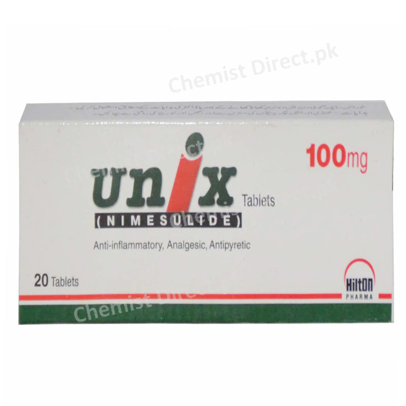 Unix 100mg Tablet Nimesulide Nsaid Hilton Pharma