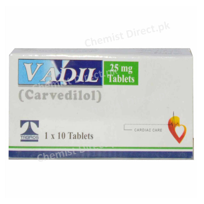 Vadil 25mgTablet Tabros Pharma Pvt Ltd Beta Blocker Carvedilol