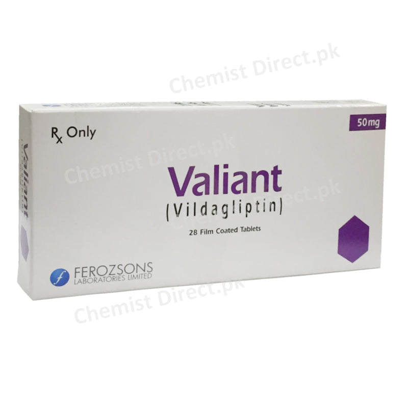 Valiant 50mg Tablet CCL Pharmaceuticals Anti Hypertensive Vildagliptin
