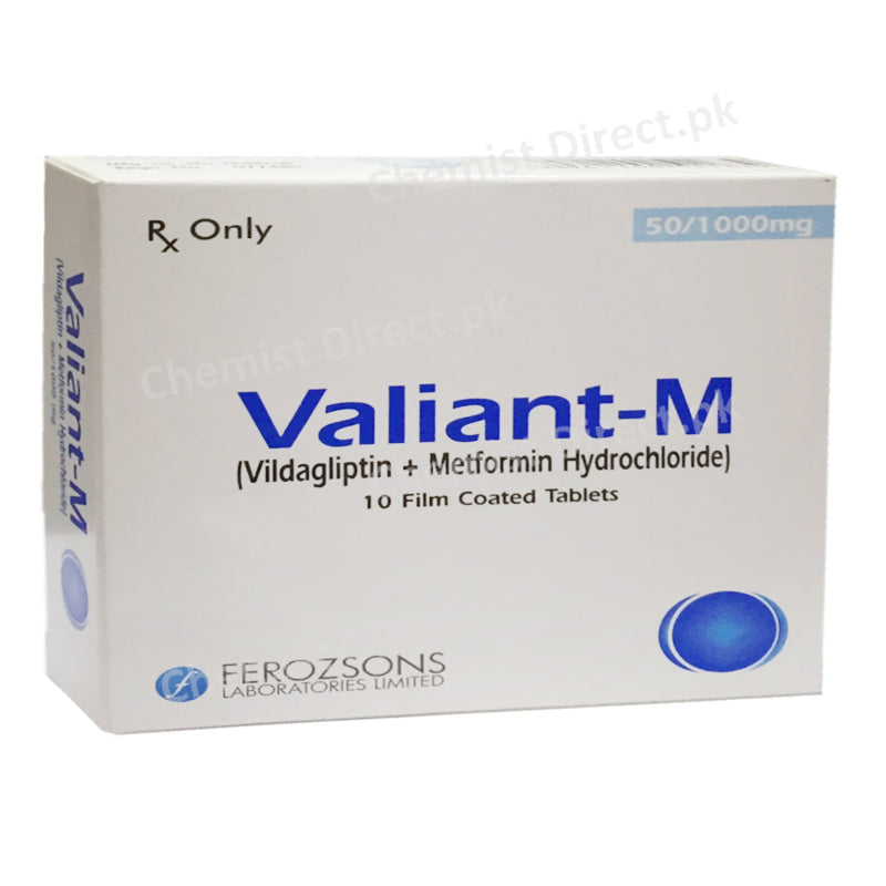 Valiant M 50 1000mg Tablet Vidagliptin Metformin Hydrochloride