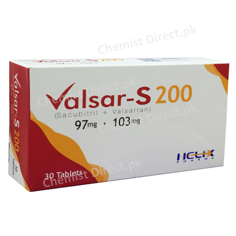 Valsar-S 200 Tablet Sacubitril 97mg + Valsartan 103mg Helix Pharma