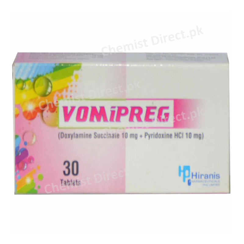 Vomipreg Tablet Pharmaplex Nausea And Vomiting During Pregnancy Doxylamine 10mg_ Pyridoxine 10mg