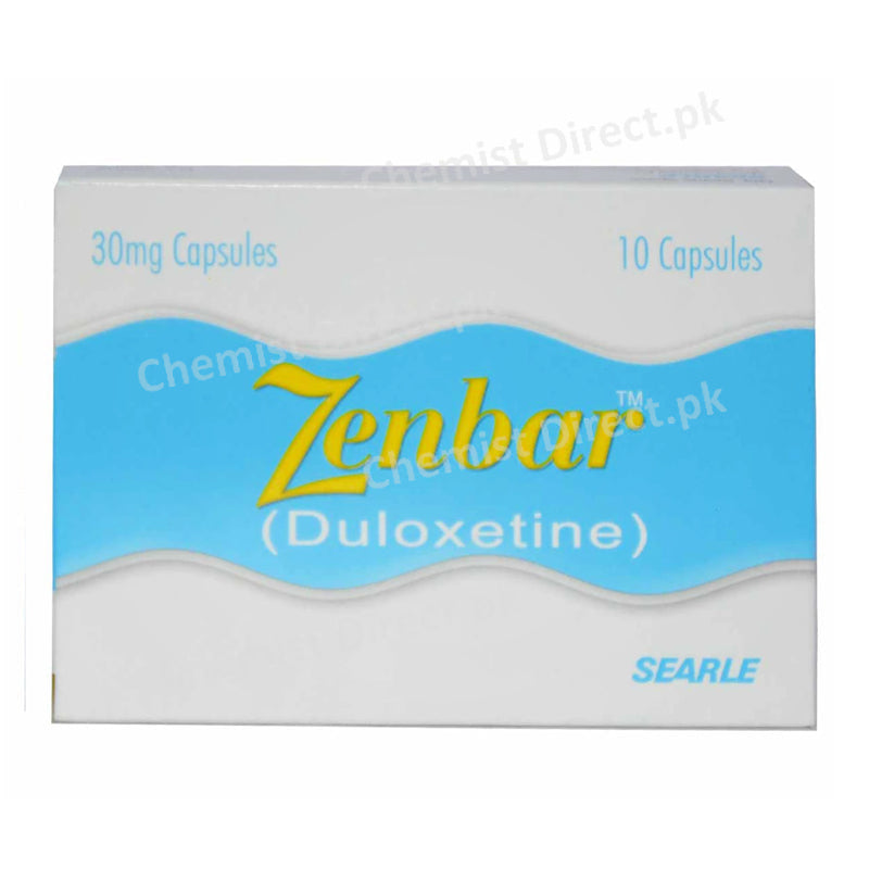 Zenbar 30mg Capsule Duloxetine Anti-Depressant Searle Pakistan