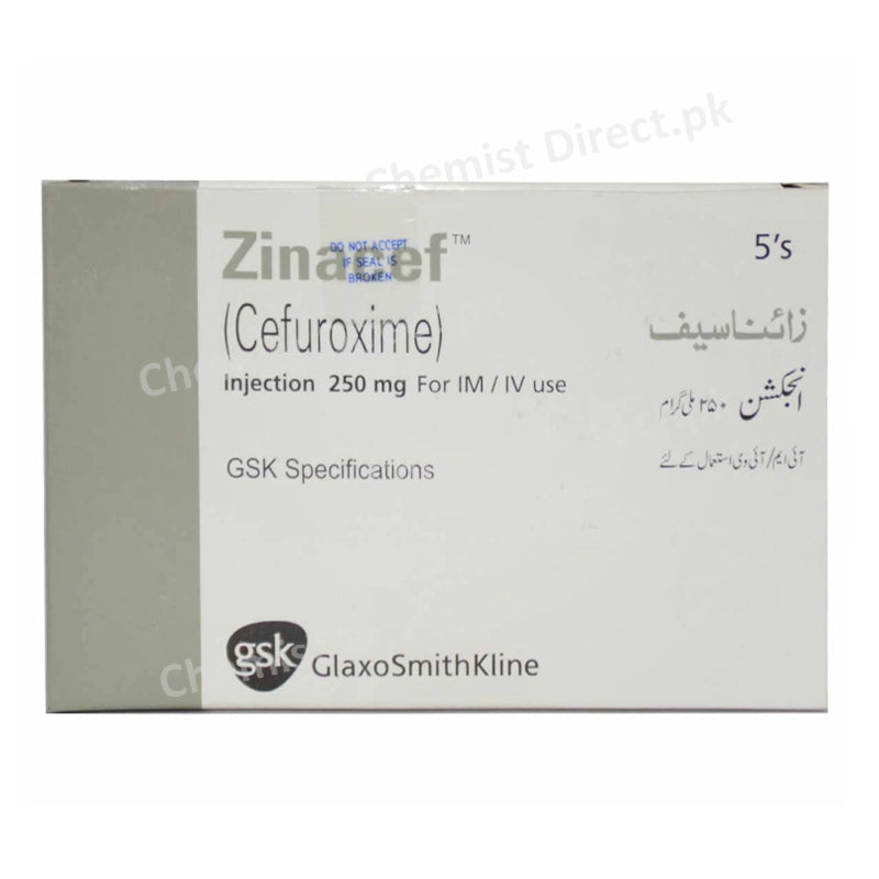 Zinacef 250mg Injection IM/IV Cefuroxime Anti-biotic Glaxosmithkline