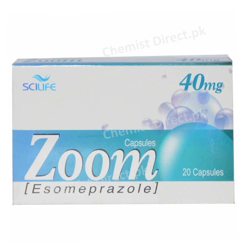 Zoom 40mg Capsules Esomeprazole Anti-Ulcerant Scilife Pharma