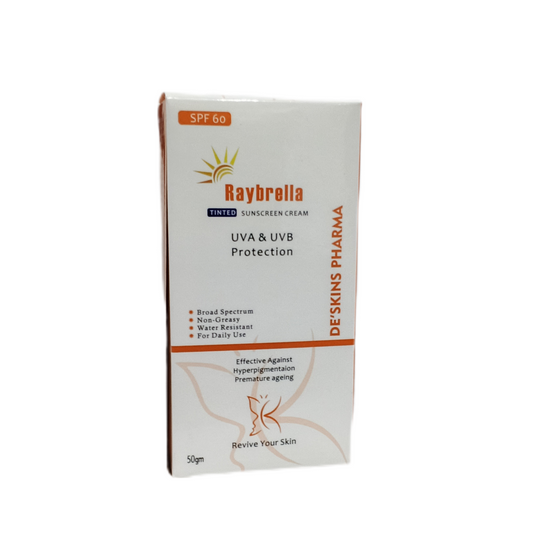 Raybrella tinted sunscreen cream SPF60 50mg