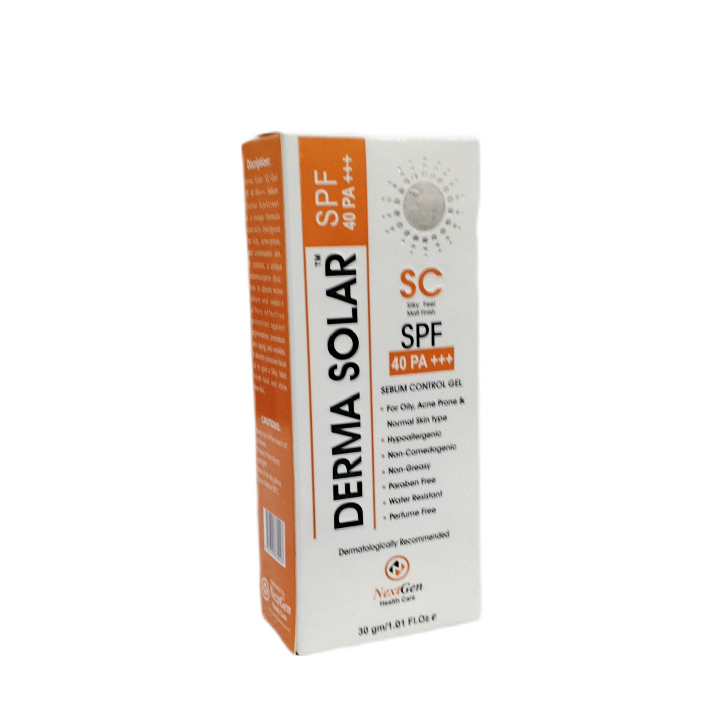 Derma solar Sc SPF 40PA sebum control gel 30gm