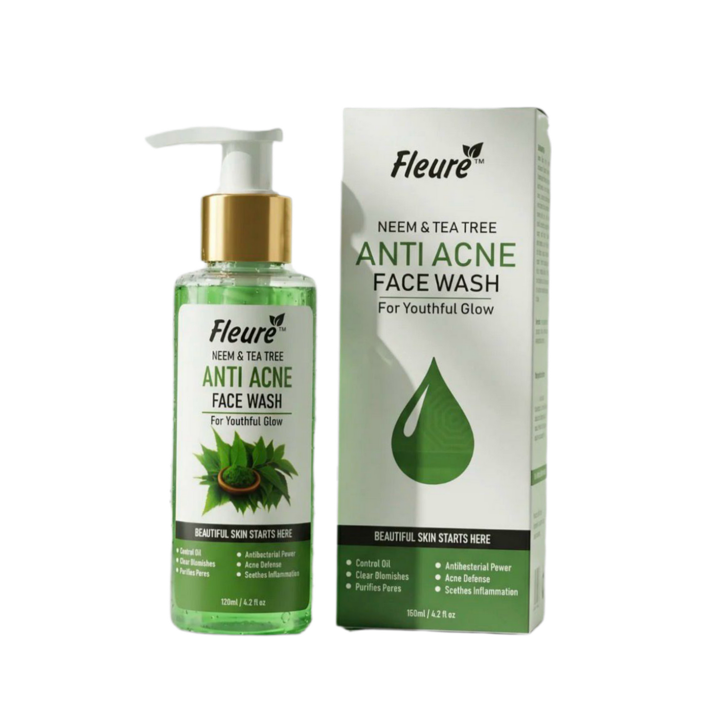 Fleuré Neem & Tea Tree Anti Acne Face Wash