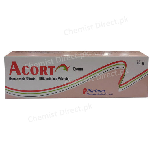 Acort Cream 10g Platinum Pharmaceuticals (Pvt) Ltd Diflucortolone 0.1%, Isoconazole 0.1%