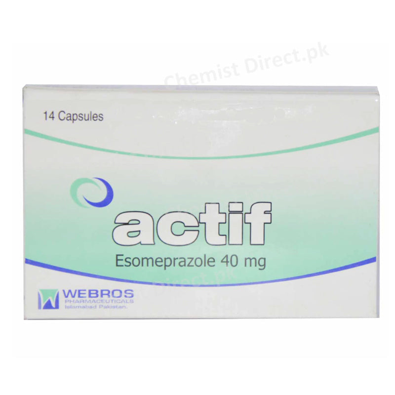 Actif 40mg Capsule Esomeprazole Webros Pharma