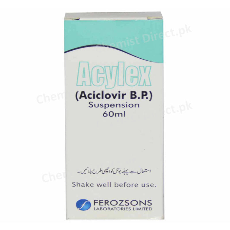 Acylex 200mg-60ml Suspention FEROZSONS LABORATORIES LTD Acyclovir