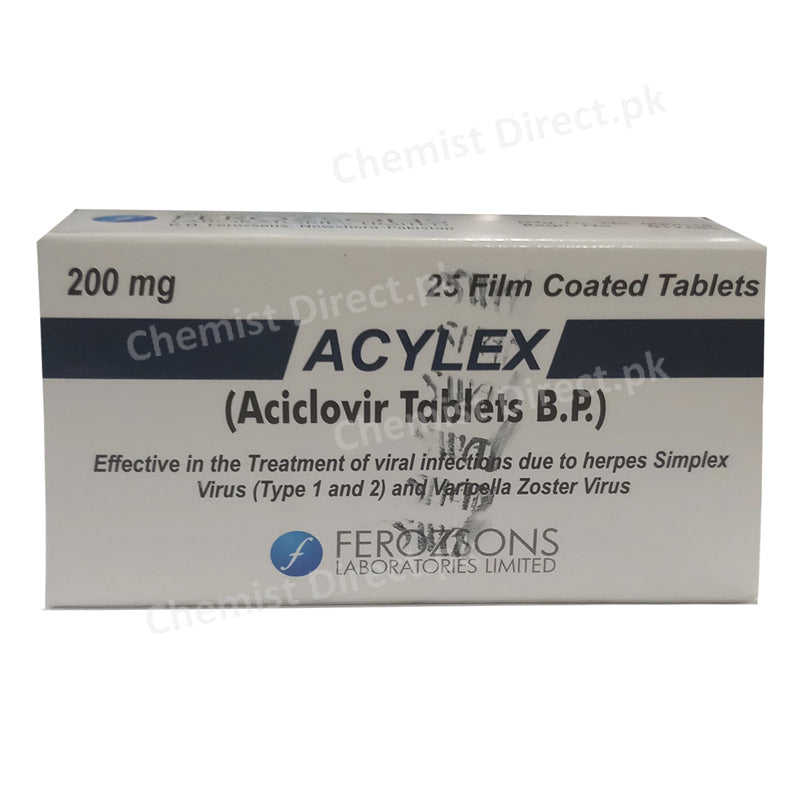 Acylex 200mg Tablets FEROZSONS LABORATORIES LTD Acyclovir