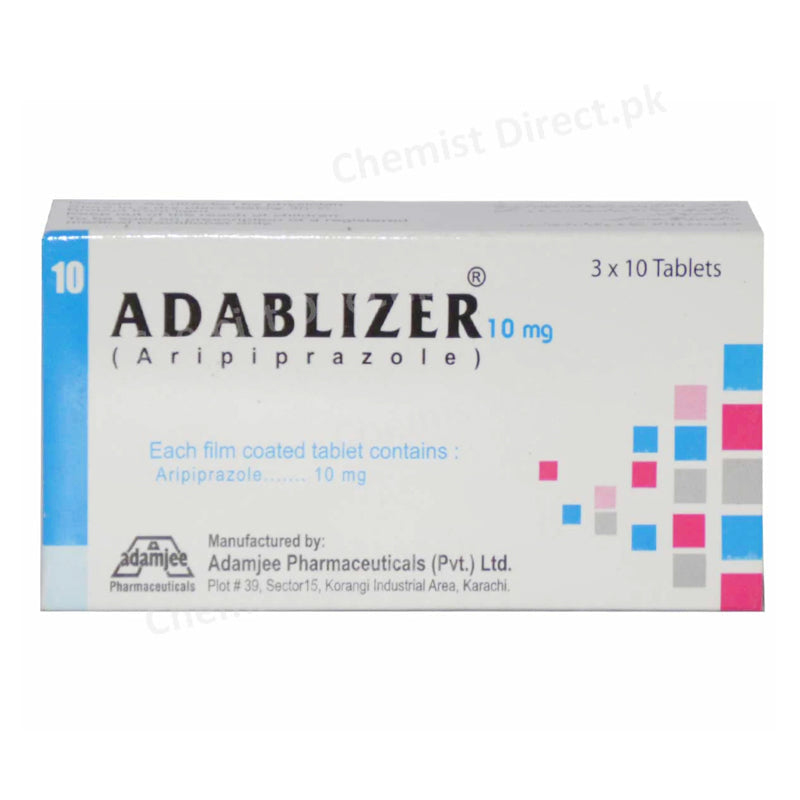 Adablizer 10mg Tablet Aripiprazole Psychosis Adamjee Pharma