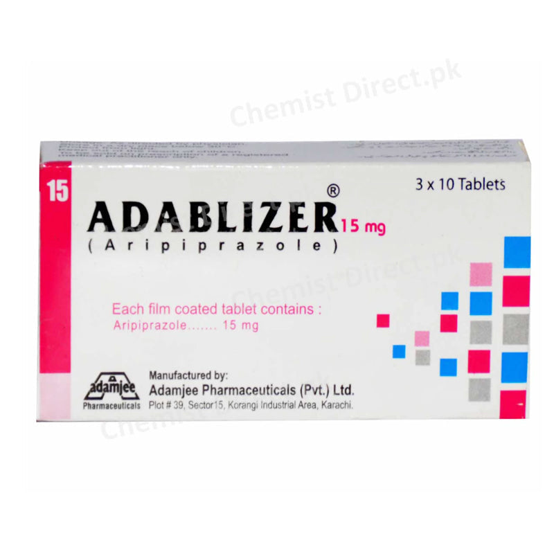 Adablizer 15mg Tablet Aripiprazole Psychosis Adamjee Pharma
