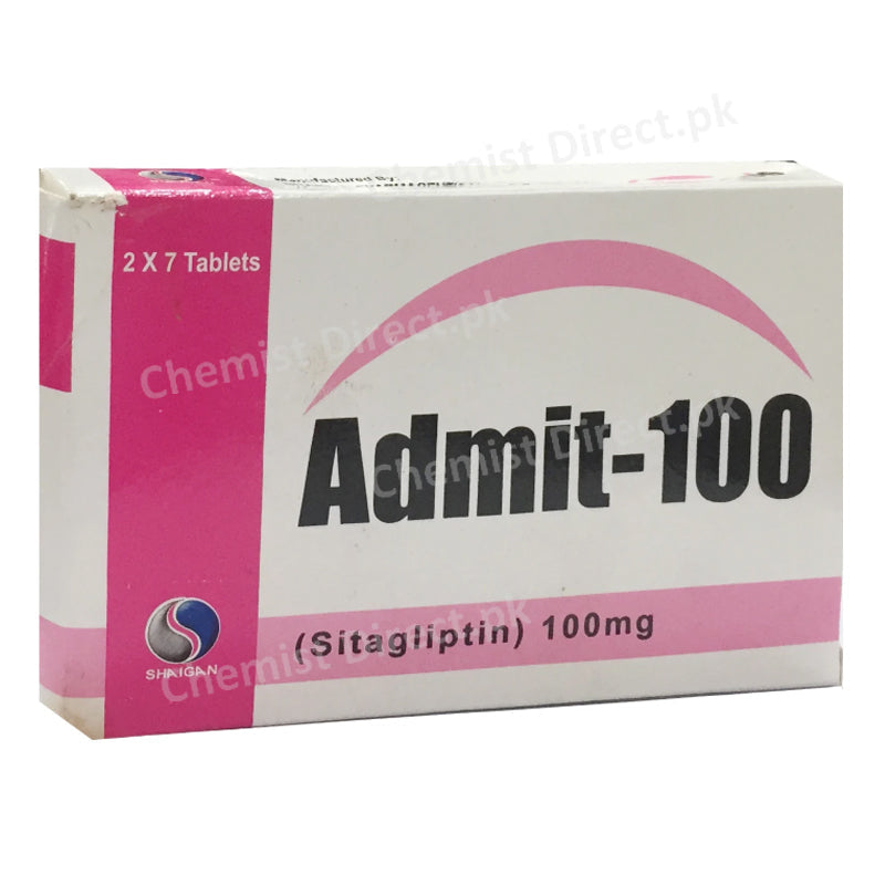 Admit Tablets 100mg Shaigan Pharmaceuticals Pvt Ltd Sitagliptin