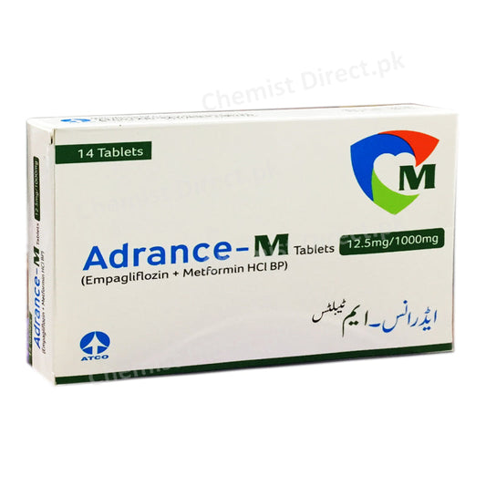 Adrance M 12.5mg 1000mg Tablet Atco Pharma Empagliflozi Metformin HCL BP