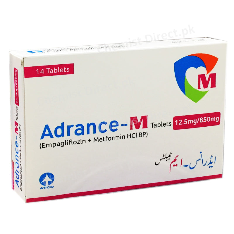 Adrance M 12gm 850mg Tablet Atco Pharma Empagliflozi Metformin HCL Bp