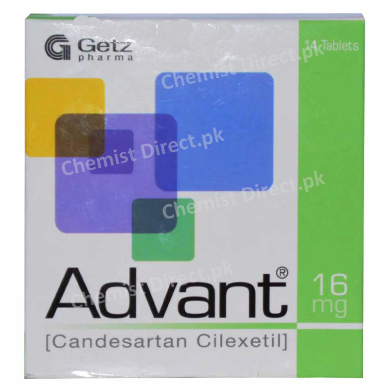 Advant Tablets 16mg GETZ PHARMA PAKISTAN PVT LTD Candesartan