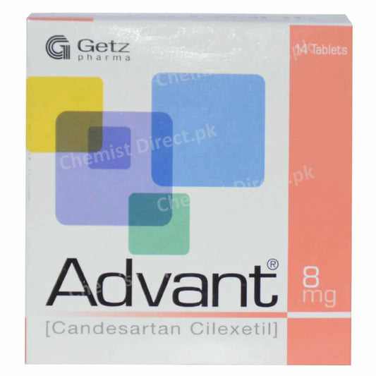 Advant Tablets 8mg GETZ PHARMA PAKISTAN (PVT) LTD Candesartan