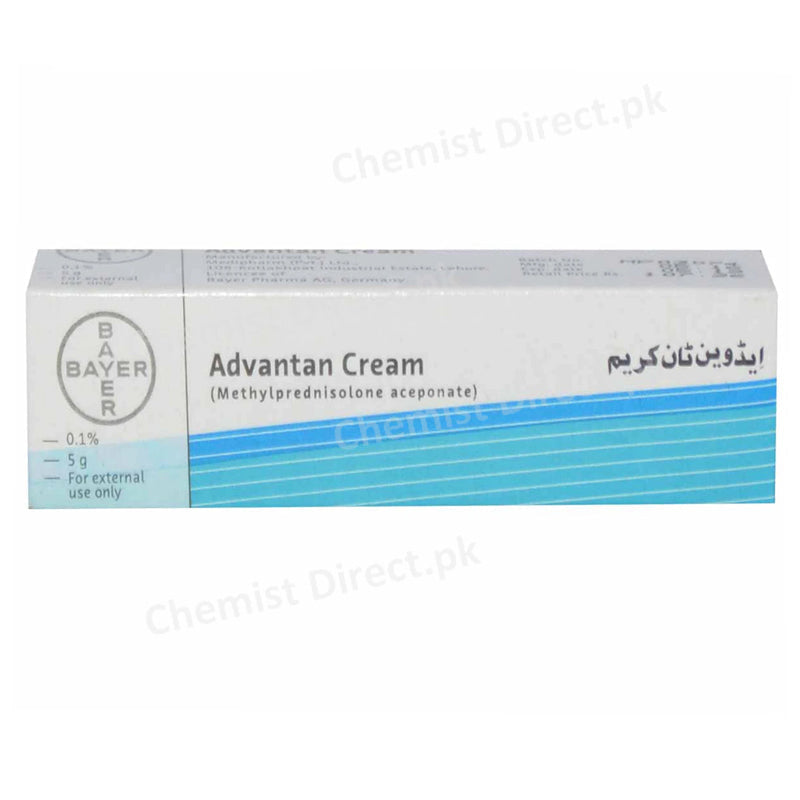 Advantan Cream 0.1% 5g Bayer Health Care Pakistan (Pvt) Ltd Methylprednisolone Aceponate