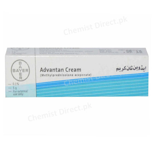 Advantan Cream 0.1% 5g Bayer Health Care Pakistan (Pvt) Ltd Methylprednisolone Aceponate