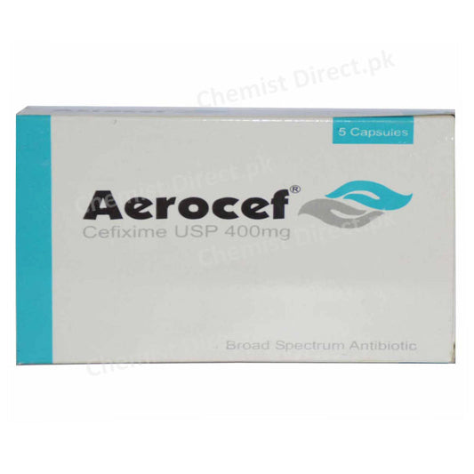 Aerocef Capsules 400mg RAAZEE THERAPEUTICS (PVT ) LTD Cefixime USP 400mg