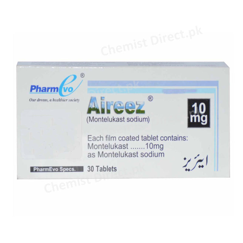 Aireez 10mg Tab PHARM-EVO (PVT) LTD Montelukast sodium 10mg Tablet