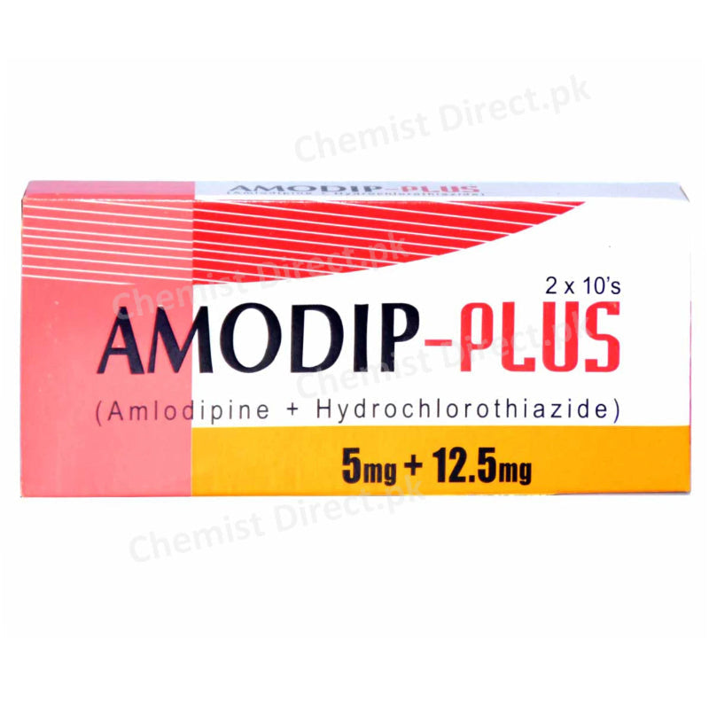 Amodip-Plus Tablets 5mg 12.5mg MASS PHARMA Amlodipine Besylate 5mg , Hydrochlorothiazide 12.5mg