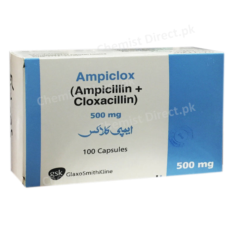 Ampiclox 500mg Capsule Glaxosmithkline Pakistan Limited AMINOPENICILLIN Ampicillin 250mg Cloxacillin 250mg